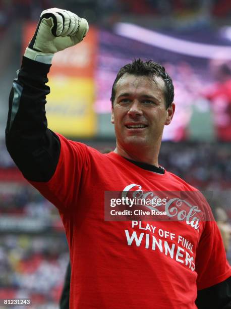 Neil Sullivan of Doncaster Rovers celebrates victory following the Coca Cola League 1 Playoff Final match between Leeds United and Doncaster Rovers...