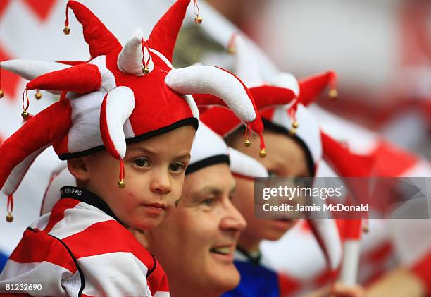 Young Doncaster Rovers fan looks on following the Coca Cola League 1 Playoff Final match between Leeds United and Doncaster Rovers at Wembley Stadium...