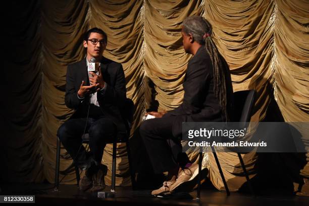 Filmmaker Jeff Orlowski and Film Independent at LACMA film curator Elvis Mitchell attend the Film Independent at LACMA Special Screening and Q&A of...