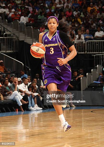 Candace Parker of the Los Angeles Sparks against the Atlanta Dream at Philips Arena on May 25, 2008 in Atlanta, Georgia. NOTE TO USER: User expressly...