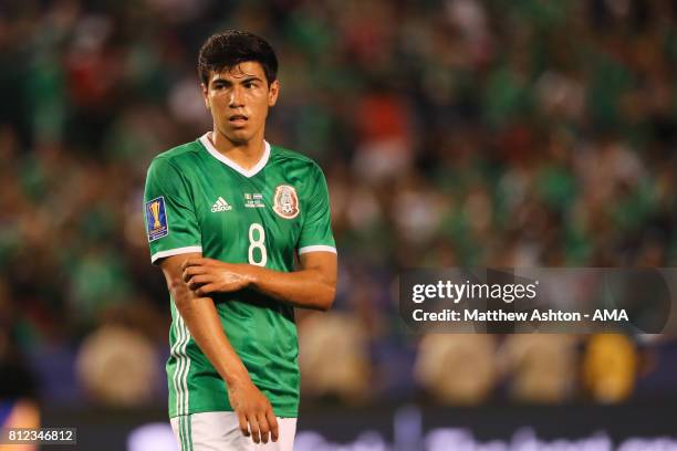 Erick Gutierrez of Mexico during the 2017 CONCACAF Gold Cup Group C match between Mexico and El Salvador at Qualcomm Stadium on July 9, 2017 in San...