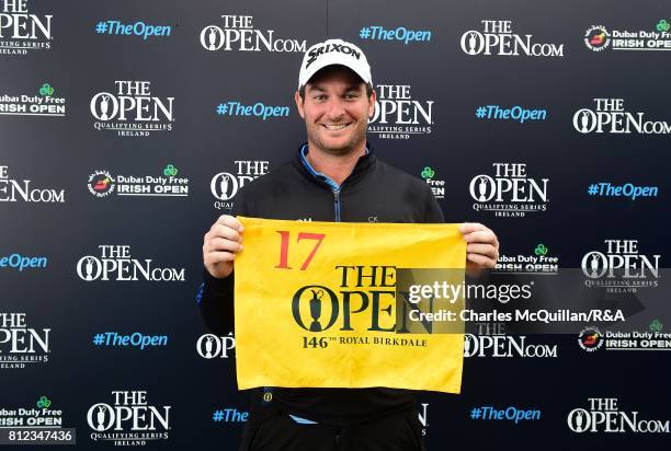 Ryan Fox of New Zealand pictured after winning qualification to the Open at Royal Birkdale following his final round at the Dubai Duty Free Irish...