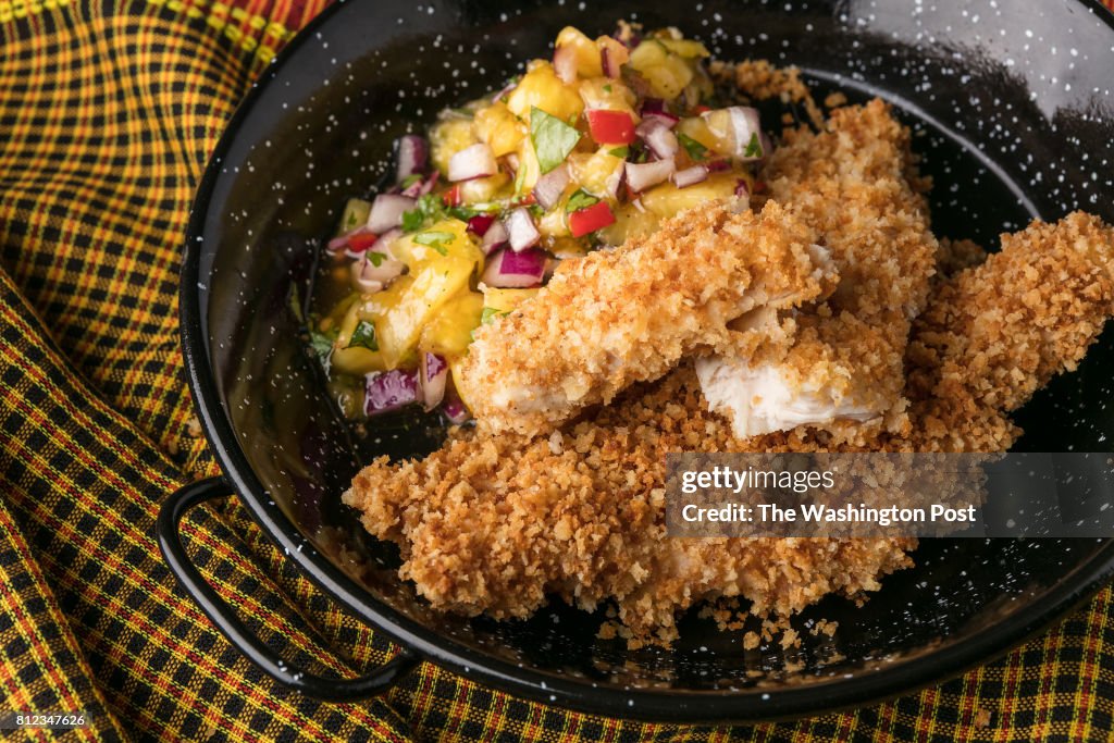 Oven-Baked Chicken Tenders With Pineapple-Apricot Salsa