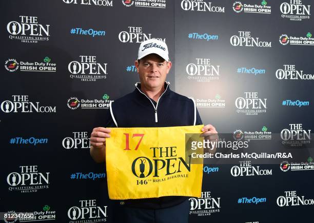 David Drysdale of Scotland pictured after winning qualification to the Open at Royal Birkdale following his final round at the Dubai Duty Free Irish...