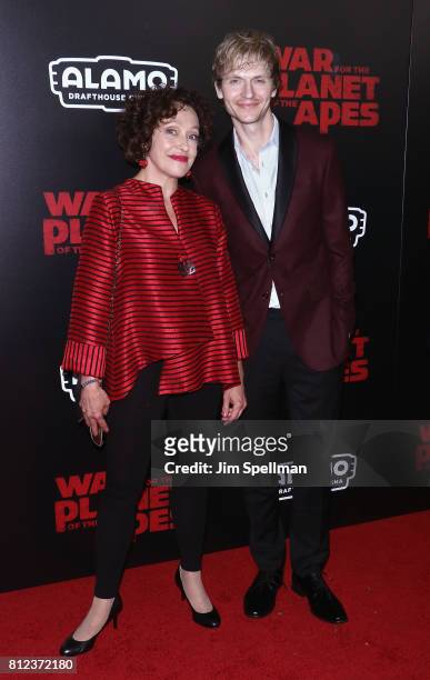 Actors Karin Konoval and Chad E. Rook attend the "War For The Planet Of The Apes" New York premiere at SVA Theater on July 10, 2017 in New York City.