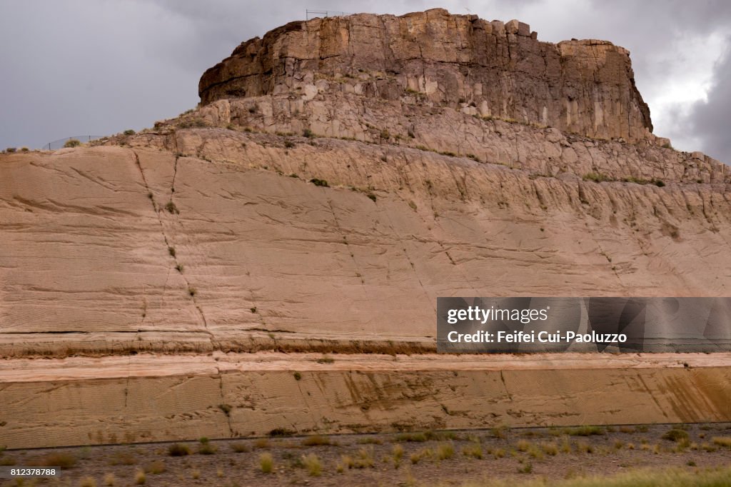 Rock face on highway at Kingman, Arizona state USA