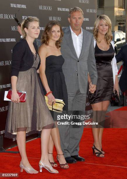 Lily Costner, Annie Costner, Kevin Costner and wife Christine Baumgartner