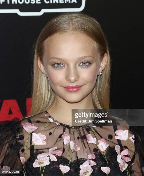 Actress Amiah Miller attends the "War For The Planet Of The Apes" New York premiere at SVA Theater on July 10, 2017 in New York City.