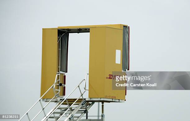 Gangway of the transportation company DHL is seen at the airport Leipzig-Halle on May 26, 2008 in Leipzig, Germany. DHL Express opened a new european...
