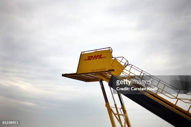 Gangway is seen at the airport Leipzig-Halle on May 26, 2008 in Leipzig, Germany. DHL Express opened a new European linchpin with about 2000...