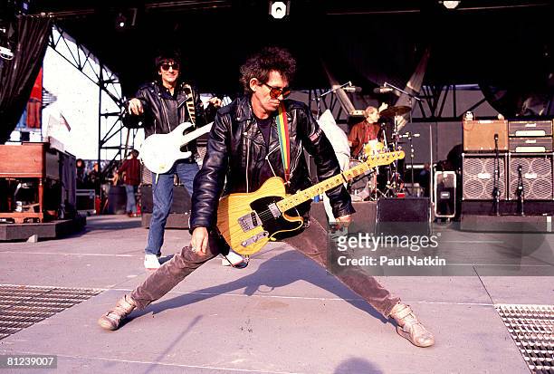 Ron Wood, Keith Richards and Charlie Watts of the Rolling Stones on the Steel Wheels Tour in 1989 in Kansas City, Mo..