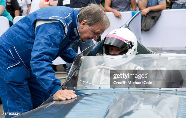Quirina Louwman in D-type Jaguar at Goodwood on June 30th, 2017 in Chichester, England.