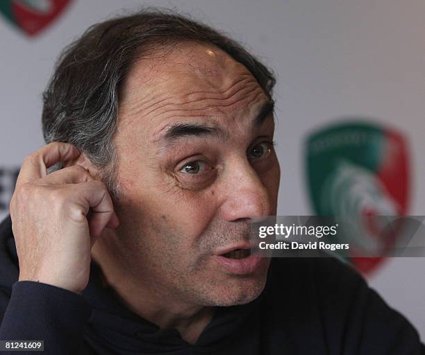 Marcelo Loffreda, the Leicester Tigers Head Coach attends the Leicester Tigers press conference held at Oadby Oval on May 27, 2008 in Leicester,...