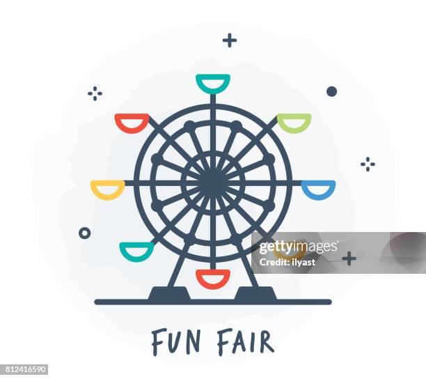 carousel line icon - vintage carousel stock illustrations