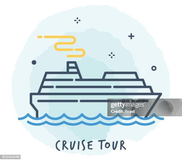 cruise ship line icon - cruise ship stock illustrations