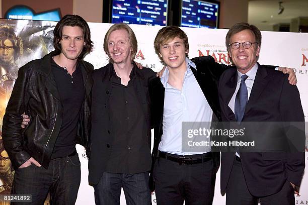 Ben Barnes, Andrew Adamson, Willliam Moseley and Mark Johnson attend the Melbourne Premiere of "The Chronicles Of Narnia - Prince Caspian" at the...