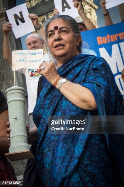 Vandana Shiva during Flash Mob Earth Associations gather to defend the public good water and to ask the mayor of Rome Virginia Raggi administration...