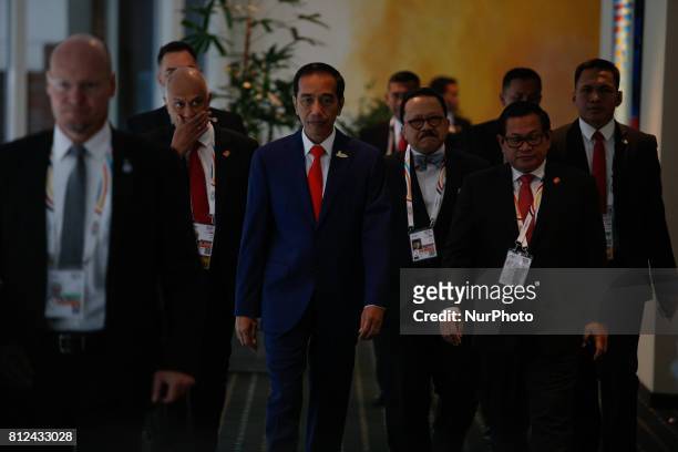President Widodo of Indonesia is seen arriving for a meeting in the Steinberger hotel with Australian PM Turnbull during the G20 summit on 7 July,...
