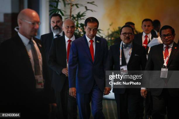 President Widodo of Indonesia is seen arriving for a meeting in the Steinberger hotel with Australian PM Turnbull during the G20 summit on 7 July,...