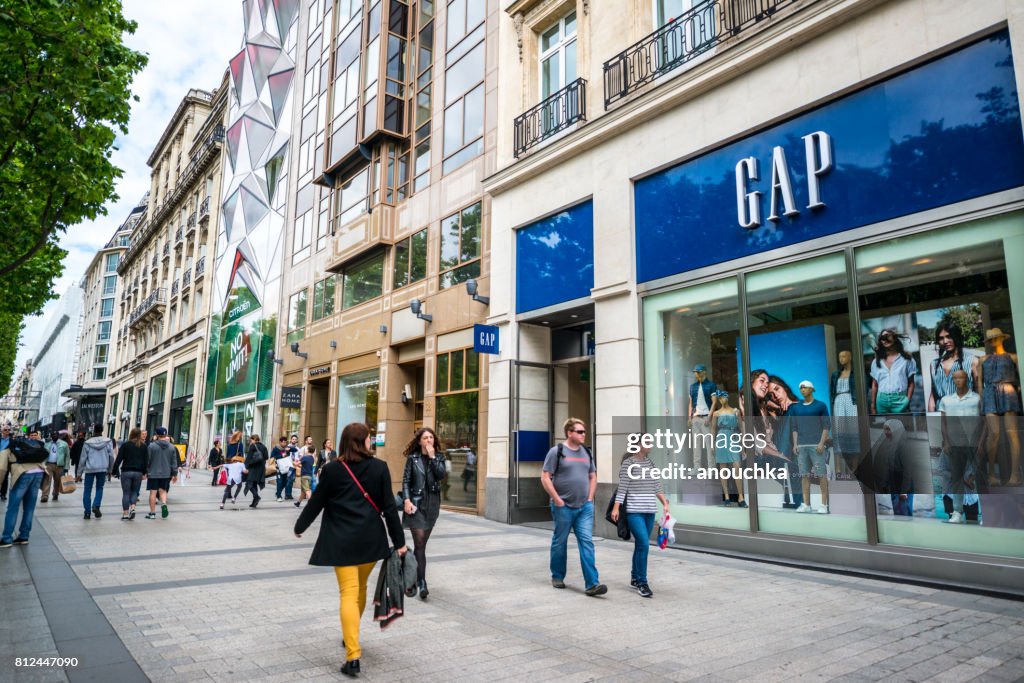 Gap store on Avenue des Champs-Elysees, Paris, France