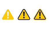 Set of triangle caution icons
