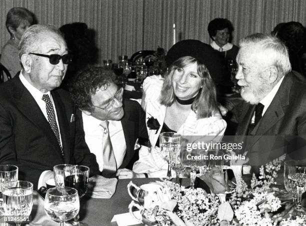 Akira Kurosawa, Sydney Pollack, Barbra Streisand and John Huston