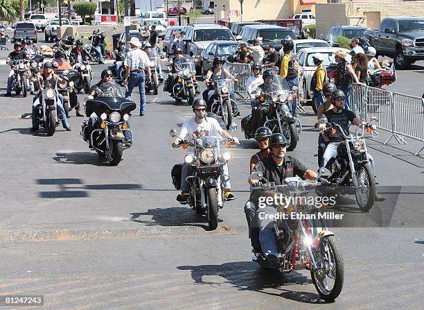 Riders participate in the 5th Annual Academy of Country Music Motorcycle Ride benefiting the Academy of Country Music Charitable Fund at the Las...