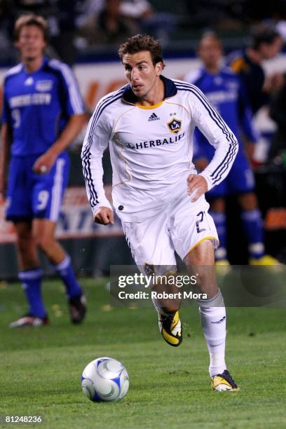 Los Angeles Galaxy Midfielder Alan Gordon attacks the defense of the Kansas City Wizards during their MLS game at Home Depot Center on May 24, 2008...