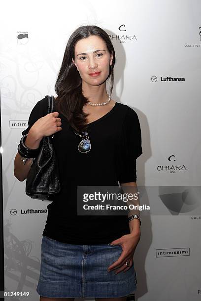 Actress Gloria Bellicchi attends the presentations of Chiara De Laurentis Fashion Creations at Fleur, May 27,2008 in Rome, Italy.