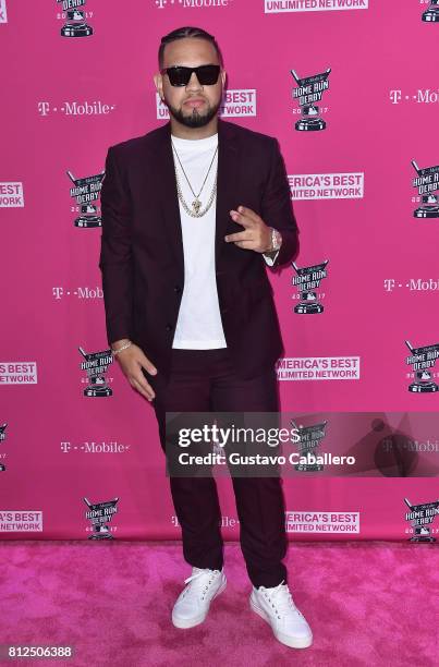 Lejuan James arrives at the T-Mobile Presents Derby After Dark at Faena Forum on uly 10, 2017 in Miami Beach, Florida.
