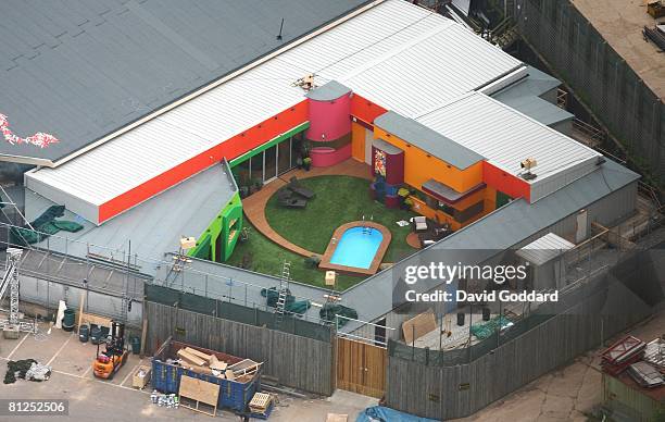 An aerial view of the brand new 2008 set of the reality TV programme Big Brother as it is unveiled at Elstree Studios, May 22, 2008 in Hertfordshire,...