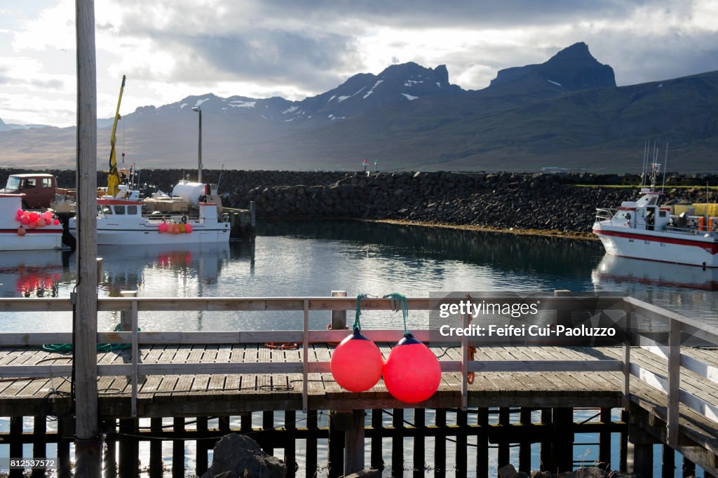 Harbor of Borgarfjordur eystri, in the eastfjords of Iceland