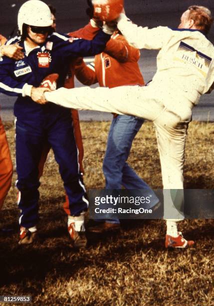 Once the beating and banging between Donnie Allison and Cale Yarborough subsided, a brawl broke out between turns 3-4 among the two and Bobby Allison...