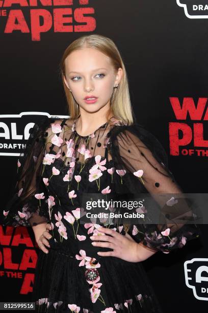 Actress Amiah Miller attends the "War for the Planet Of The Apes" New York Premiere at SVA Theater on July 10, 2017 in New York City.