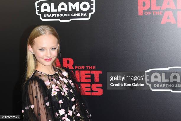 Actress Amiah Miller attends the "War for the Planet Of The Apes" New York Premiere at SVA Theater on July 10, 2017 in New York City.
