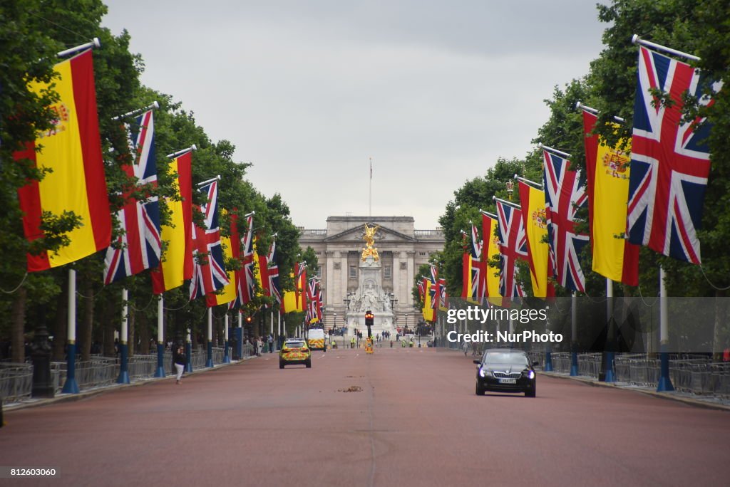 Preparations At The Mall For The State Visit of Spain's King Felipe VI