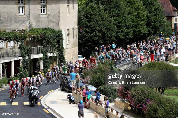 General view as the peloton pass through during stage 10 of the 2017 Le Tour de France, a 178km stage from Perigueux to Bergerac on July 11, 2017 in...