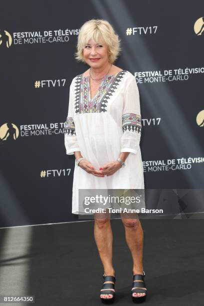 Marie Vincent attends photocall for "En Famille" on June 17, 2017 at the Grimaldi Forum in Monte-Carlo, Monaco.