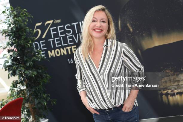 Jeanne Savary attends photocall for "En Famille" on June 17, 2017 at the Grimaldi Forum in Monte-Carlo, Monaco.