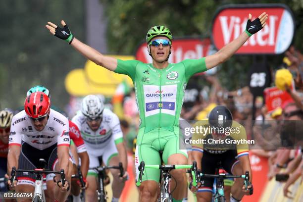 Marcel Kittel of Germany riding for Quick-Step Floors celebrates winning stage 10 of the 2017 Le Tour de France, a 178km stage from Périgueux to...