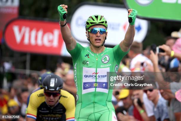 Marcel Kittel of Germany riding for Quick-Step Floors celebrates winning stage 10 of the 2017 Le Tour de France, a 178km stage from Périgueux to...