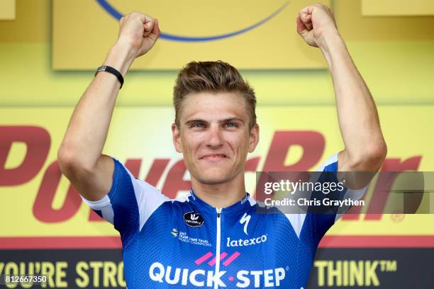 Marcel Kittel of Germany riding for Quick-Step Floors celebrates on the podium after winning stage 10 of the 2017 Le Tour de France, a 178km stage...