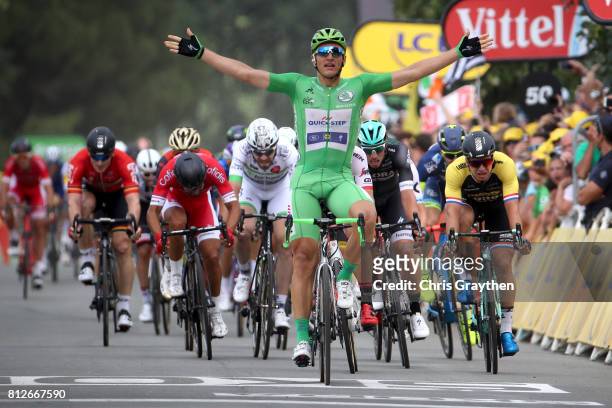 Marcel Kittel of Germany riding for Quick-Step Floors celebrates winning stage 10 of the 2017 Le Tour de France, a 178km stage from Périgueux to...