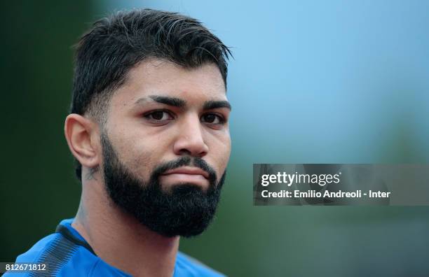 Gabriel Barbosa Gabigol of FC Internazionale Milan looks on during the FC Internazionale training session on July 11, 2017 in Reischach near Bruneck,...