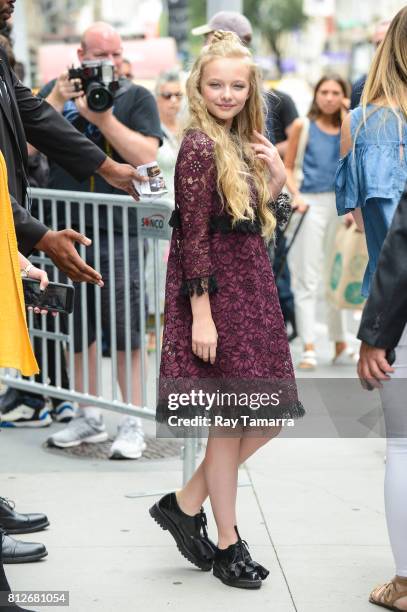 Actress Amiah Miller leaves the "AOL Build" taping at the AOL Studios on July 11, 2017 in New York City.