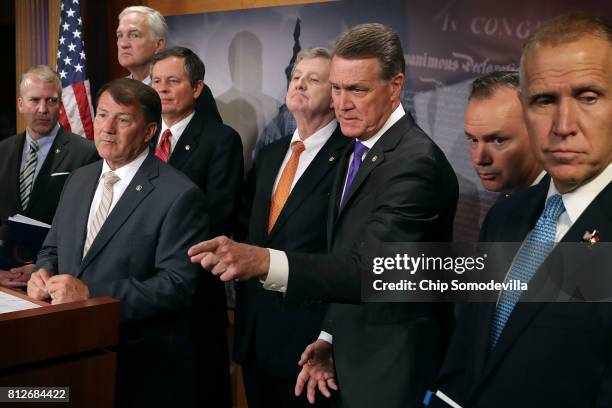 Sen. Dan Sullivan , Sen. Mike Rounds , Sen. Luther Strange , Sen. Steve Daines , Sen. John Kennedy , Sen. David Perdue , Sen. Mike Lee and Sen. Thom...