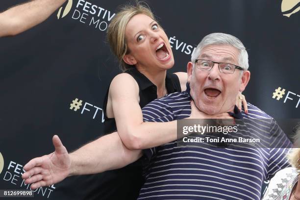 Charlie Bruneau and Yves Pignot attend photocall for "En Famille" on June 17, 2017 at the Grimaldi Forum in Monte-Carlo, Monaco.