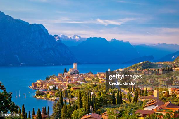 Town of Malcesine on Lago di Garda skyline view, Veneto region of Italy