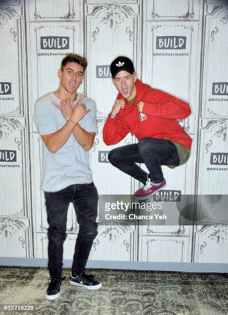 Jack Gilinsky and Jack Johnson attend Build series to discuss their new EP "Gone" at Build Studio on July 11, 2017 in New York City.