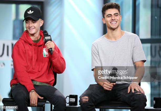 Jack Johnson and Jack Gilinsky of Jack & Jack discuss their new EP "Gone" at Build Studio on July 11, 2017 in New York City.